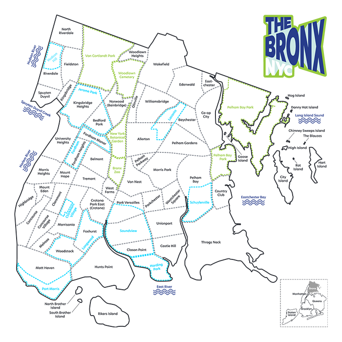 Bronx Map (Neighborhood Layout)